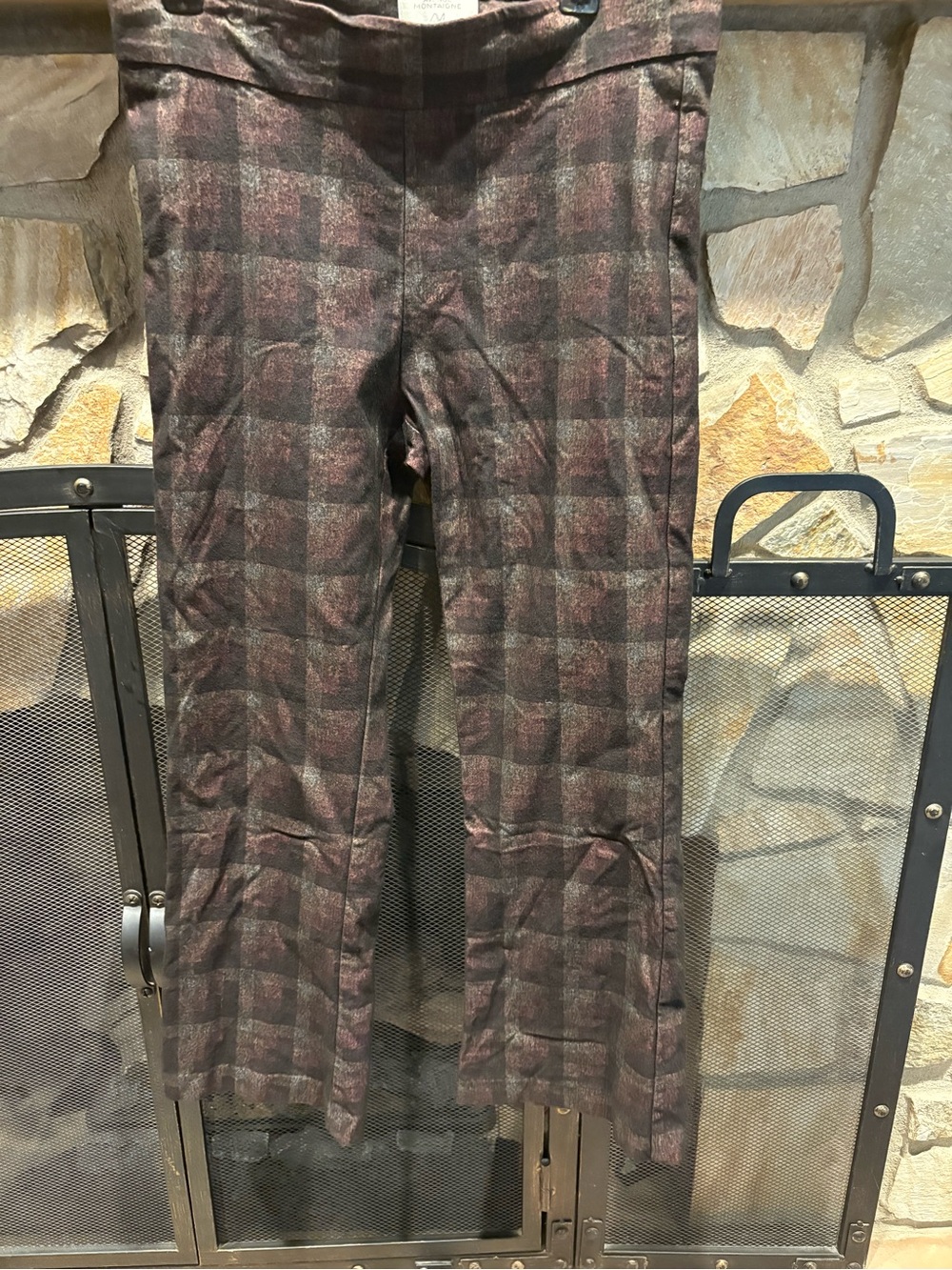 Avenue Montaigne  Plaid Dress Pants - Brown